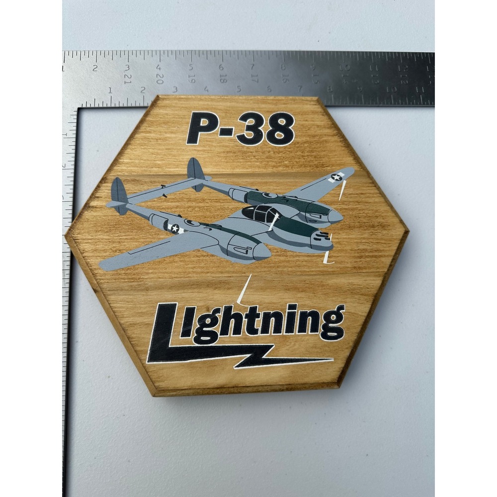 Lighthouse Logos P-38 Lightning Poplar Wood Plaque Limited Edition 128/5000 WWII